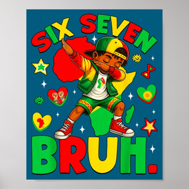 Poster Hilarious African Black Dabbing Bruh Seven History (Frente)