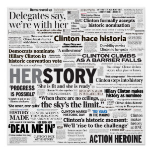 Póster Hillary 2016 Historic Headline Collage Poster