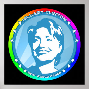Póster hillary clinton. arco-íris.
