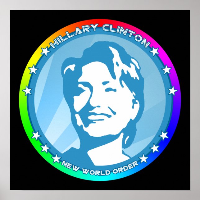 Póster hillary clinton. arco-íris. (Frente)