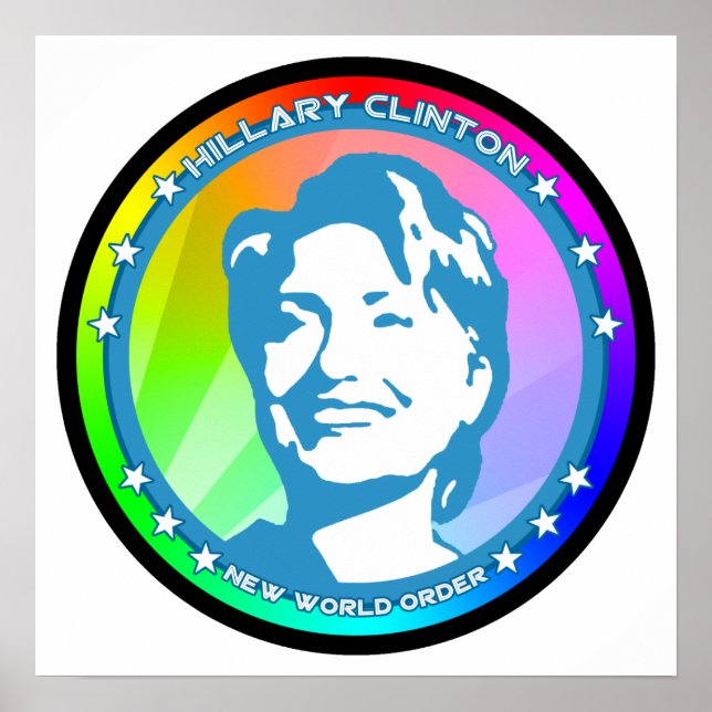 Poster hillary clinton. arco-íris. (Frente)