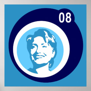 Poster hillary clinton : blue bubbles :