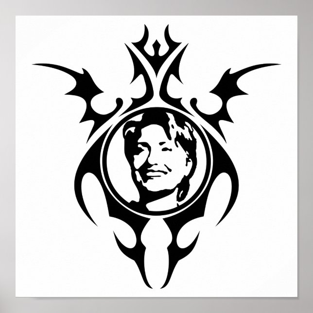 Poster Hillary Clinton design tribal (Frente)