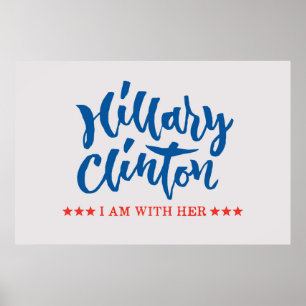 Poster Hillary Clinton - eu sou com ela - rotulação da