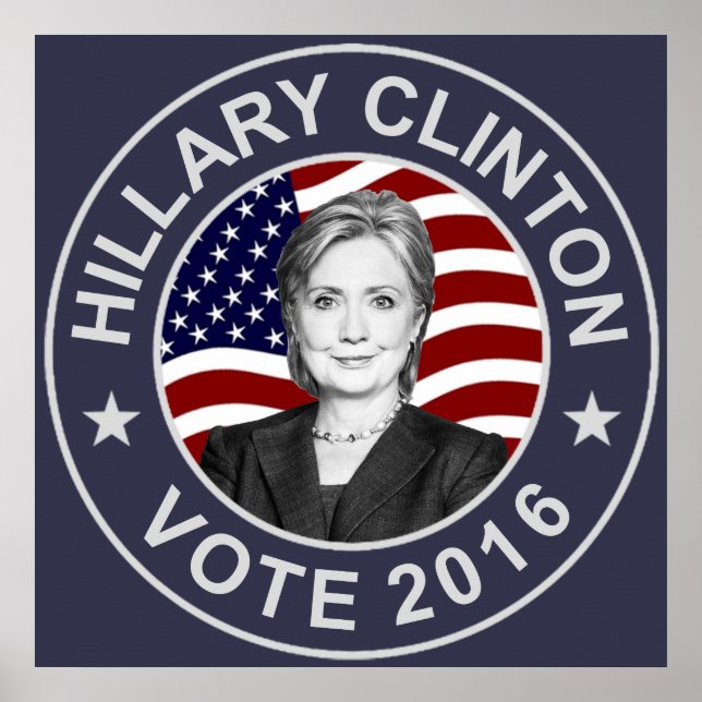 Poster Hillary Clinton EUA Flag (Frente)