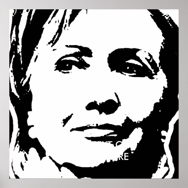 POSTER HILLARY CLINTON INK ART (Frente)