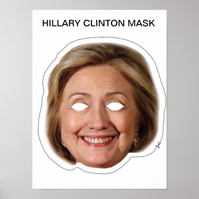 Póster Hillary Clinton Mask (Frente)