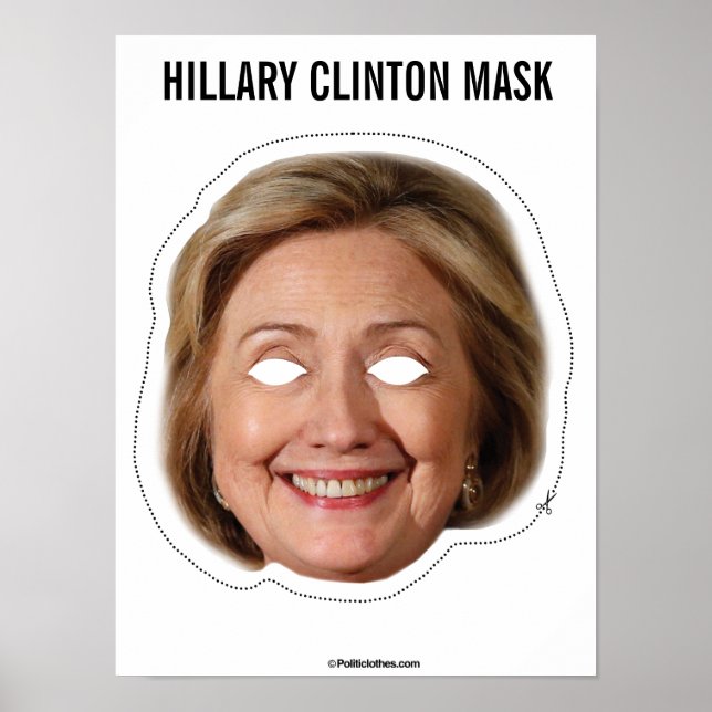 Poster Hillary Clinton Mask Cutout (Frente)
