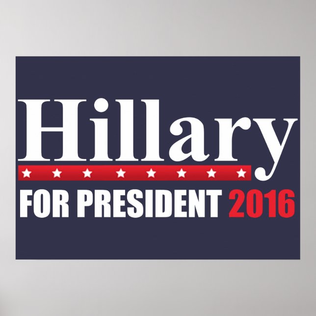 Poster Hillary Clinton Para Presidente (Frente)