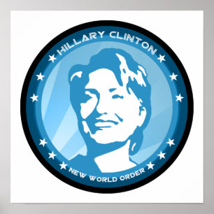 Póster hillary clinton : raios azuis :