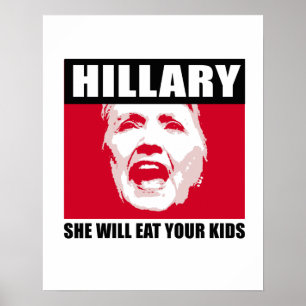 Póster HILLIARY CURVADOS - Comerá seus miúdos - - anti