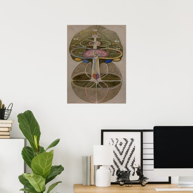 Poster Hilma Af Klint, Árvore Do Conhecimento Nº1 Arte Ab (Escritório em casa)