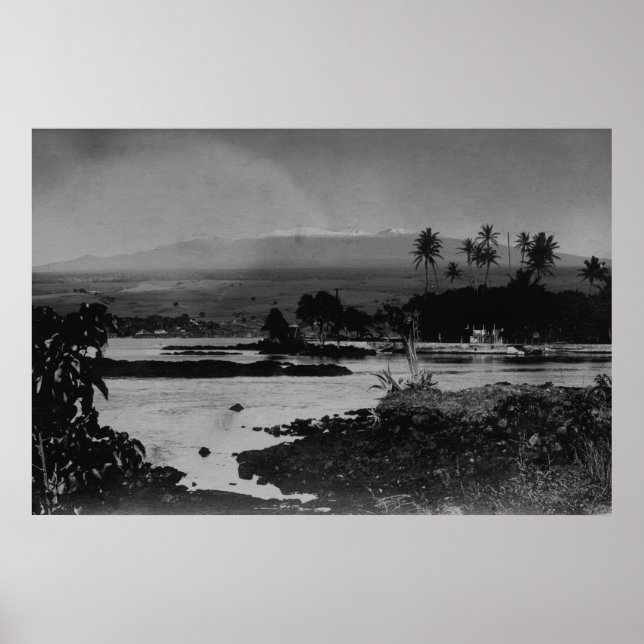 Póster Hilo, Havaí - Vista da fotografia da cidade (Frente)