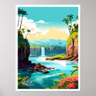 Poster Hilo Hawaii Art Vintage Familiar Viagem Place