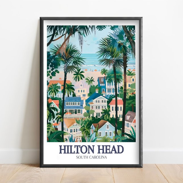 Poster Hilton Head Impressão-Hilton Head Cartaz-Praça Col (Criador carregado)