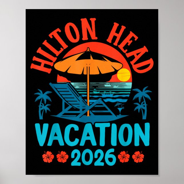 Poster Hilton Head South Carolina 2026 Family Vacation Be (Frente)