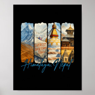 Poster Himalaia Nepal Viagem Viagem Pincelada Lembrança