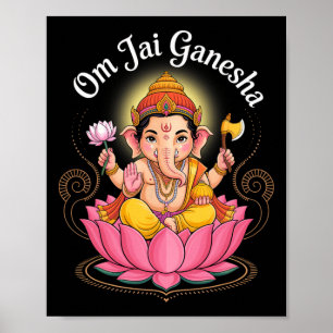 Poster Hindu Ganesha Puja Elefante Deus Índia Meditação Y