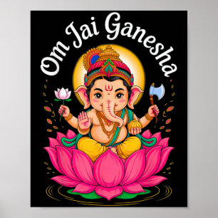 Poster Hindu Ganesha Puja Elephant God India Meditação Y