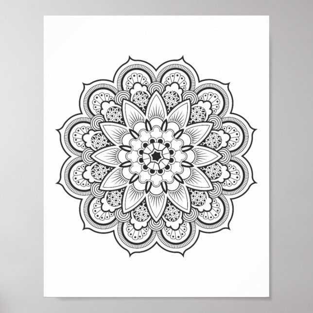 Poster Hinduísmo Budismo Estrela Mandala (Frente)