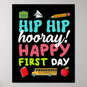 Poster Hip Hip Hooray Feliz Primeiro Dia