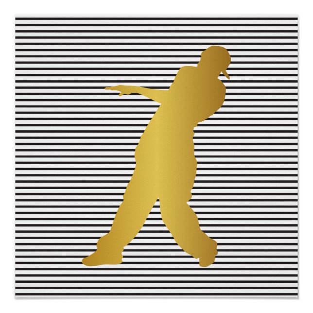 Póster Hip Hop Urban Dance Boy Strips Black White (Frente)