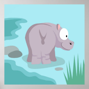Póster Hipopótamo de meu serie dos animais do mundo