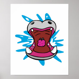 Póster hipopótamo faminto