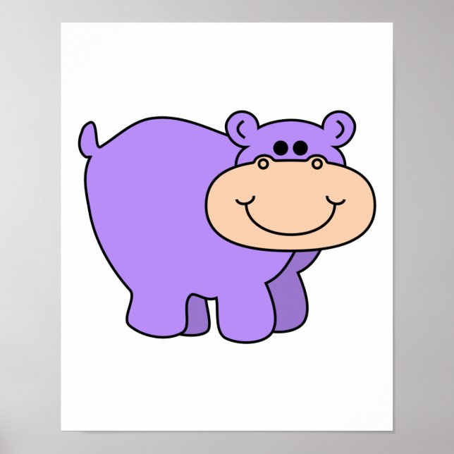 Póster hipopótamo roxo bebê (Frente)