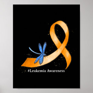 Poster Hippie Dragonfly Laranja Fita Leucemia Sensibiliza