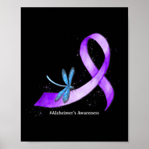 Poster Hippie Dragonfly Purple Ribbon Heimer Consciência