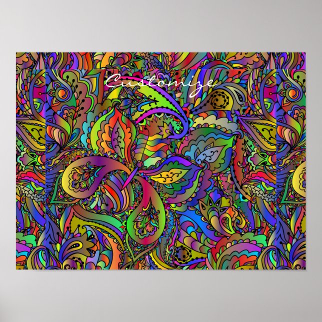 Poster Hippie Groovy Psychedelic Design Thunder_Cove (Frente)