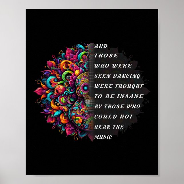 Poster Hippie Guitar E Aqueles Que Foram Vistos Dançando  (Frente)