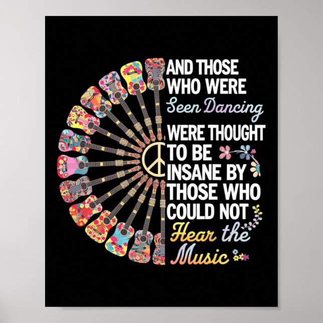 Poster Hippie Guitar E Aqueles Que Foram Vistos Dançando  (Frente)