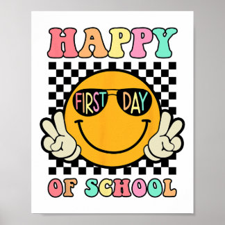 Poster Hippie Happy First Day Of School For Teacher Kids 
