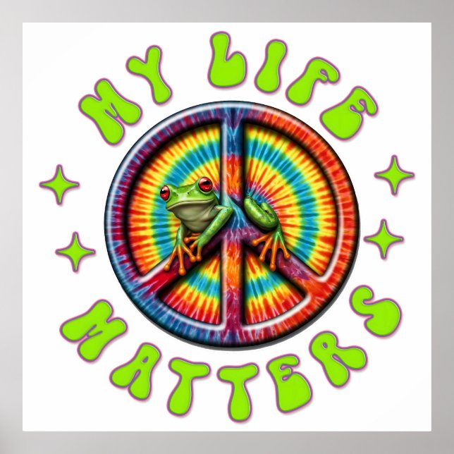 Poster Hippie Love Peace Life Matters Custom  (Frente)