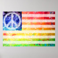 Hippie Peace Freak Flag Art