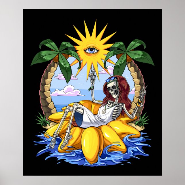 Poster Hippie Skeleton Summer (Frente)