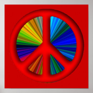 Poster Hippie Trippy Peace Sign