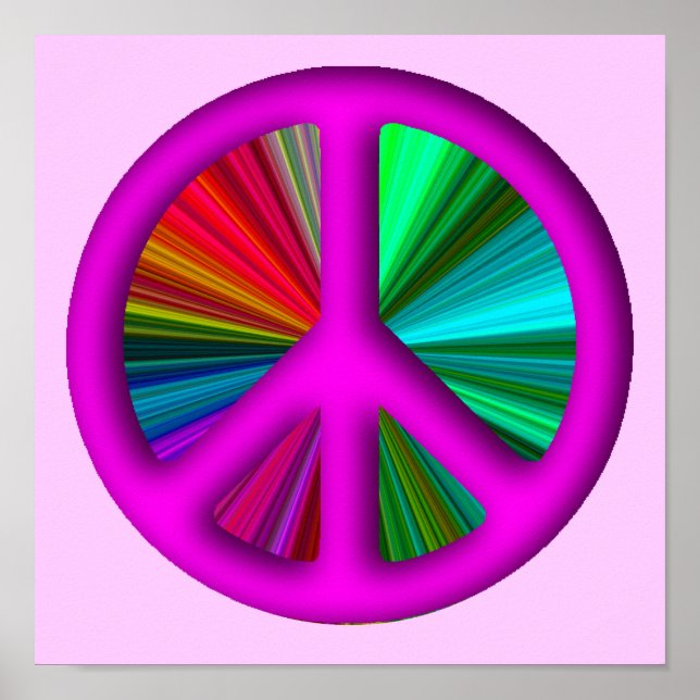 Poster Hippie Trippy Peace Sign (Frente)