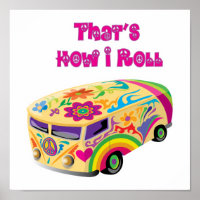 hippie van retro como eu rolo