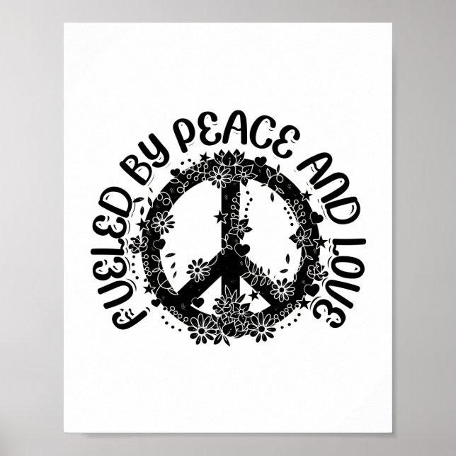 Poster Hippies Peace Love | Hippie 60s Ideias de presente (Frente)