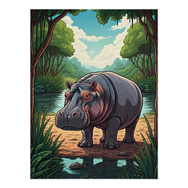Póster Hippo by the Riverside (Frente)