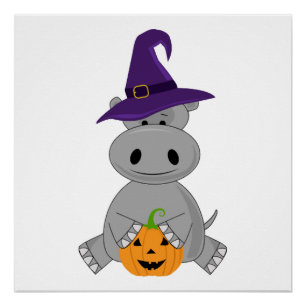 Póster Hippo das Férias Bruxa do Halloween Hippo