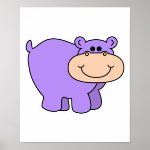 Póster hippo roxo bebê
