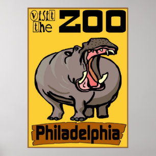Póster Hippo: Visite Zoo Filadélfia
