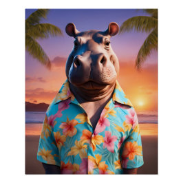 Póster Hippopotamus Holiday