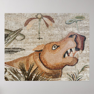 Póster Hippopotamus, mosaico de Nile, casa do Faun