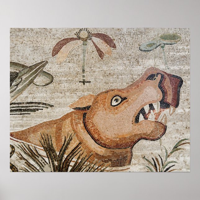 Póster Hippopotamus, mosaico do Nilo, Casa do Faun (Frente)