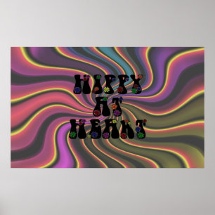 Póster Hippy no coração 60s retro